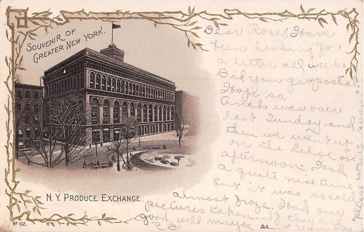 c.1898 NY Produce Exchange Manhattan NY Pioneer post card | eBay