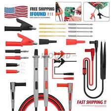 21 in 1 Multimeter Test Lead Kit Electrical Alligator Clip Test Probe Plug Set