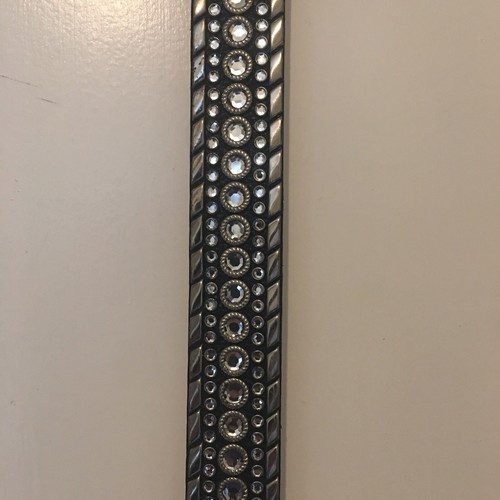 Rhinestone Belt Western Bling Crystal Studded Leather XL 36-40, 1.5 Wide Read - Picture 3 of 16