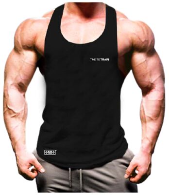 Time To Train Trägershirt klein Fitnesskleidung Bodybuilding Training Workout MMA Tank Top