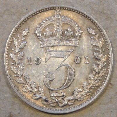 Great Britain 1901 Three Pence Unc
