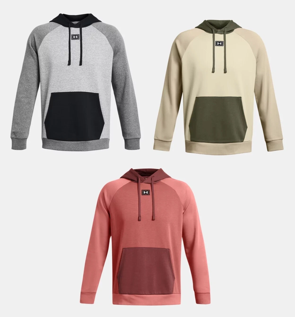 Under Armour Men's UA Rival Fleece Colorblock Hoodie Hooded Sweatshirt