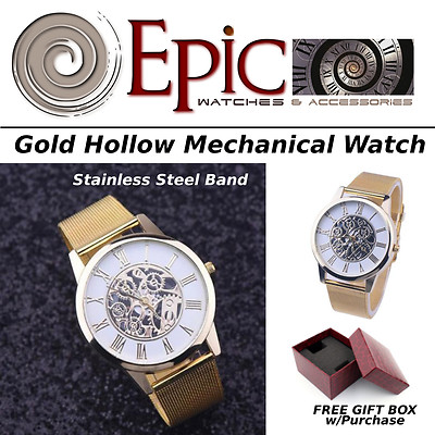 EPIC TIME- Fashion Stainless Steel Mechanical Watch- Hollow Analog
