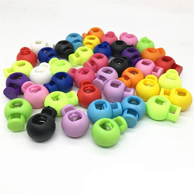 10PC Plastic Button Fastener Adjustable Tighten Fixed Rope Buckle Elastic - Image 4 of 4
