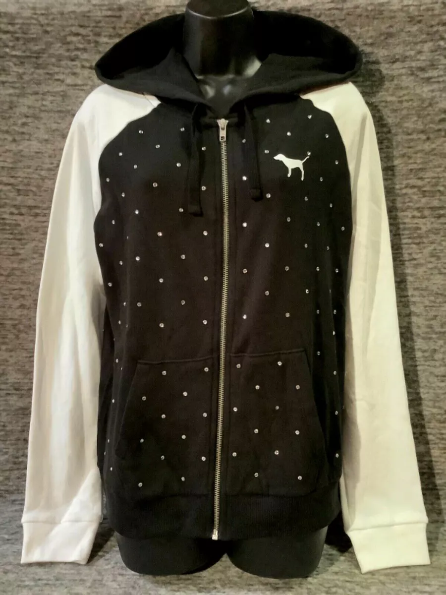 Black and white victoria secret hoodie cheap