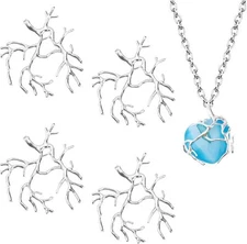 4pcs Branch Shape Blanks, Claws Prong Pendant Settings Bezel Pendant Trays Handm