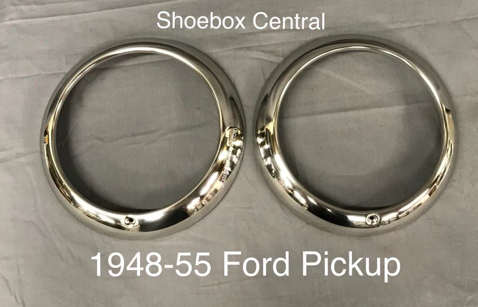 Nuevos biseles de anillo de ajuste de faros para camioneta Ford 1948-55 Foto 3 de 4