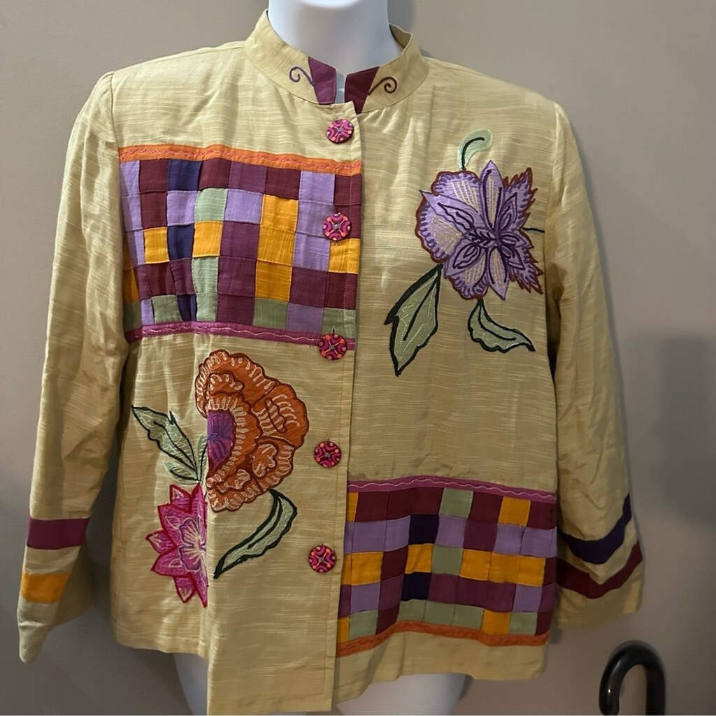 Indigo Moon Women’s Large VTG Patchwork Embroider… - image 1