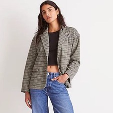 Madewell NWT Houndstooth Super Soft Oversized Blazer Size Small