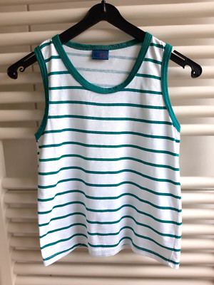 Elitex Young Style Kinder Top Shirt Ringelshirt Gr. 128 weiß / grün Baumwolle