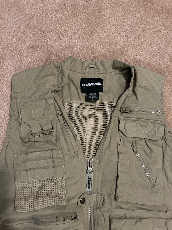Humvee Adventure Gear Vest Safari Fishing Photography Hunting Tan Men's Size M - Image 4 of 4
