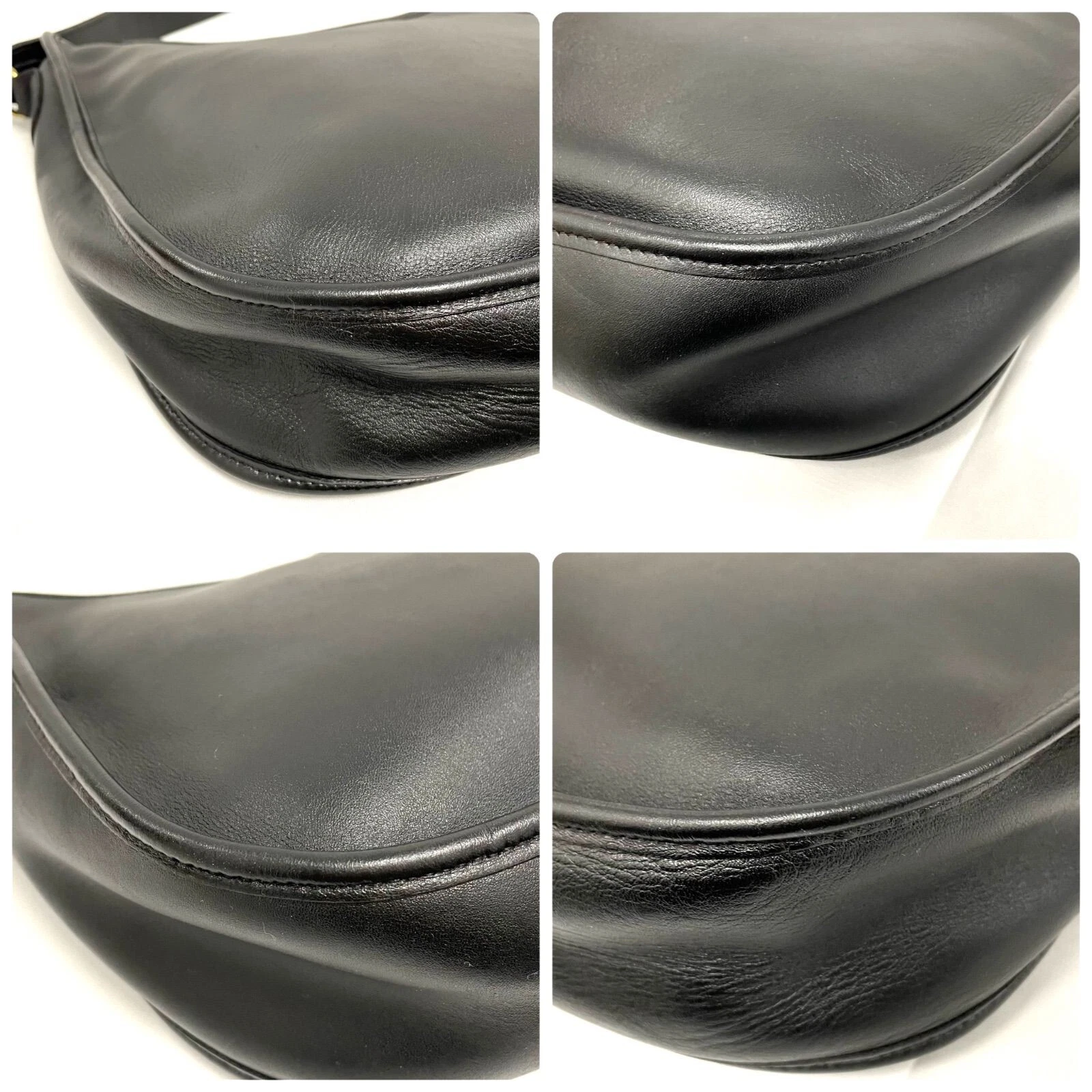 Vecchia borsa a tracolla Coach 9920 in pelle nera GIAPPONE USATA