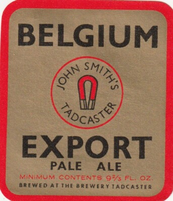 BIERFLASCHENETIKETT - JOHN SMITHS BRAUEREI - BELGISCHER EXPORT PALE ALE