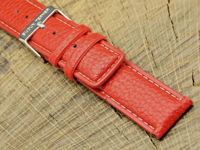 Bijoux Terner Red Leather Silver Tone Buckle Vintage NOS Unused Watch Band 20mm