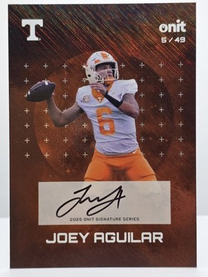 2025 Onit Gravity Joey Aguilar Tennessee Orange Auto #5/49 Volunteers Football