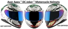 Axor Apex "DC Joker" Motorcycle Helmet w/ Clear & Extra Iridium Blue Visor