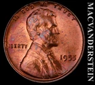 1955 Lincoln Wheat Cent - Choice Gem Brilliant Unc  Color  No Reserve  #L3816