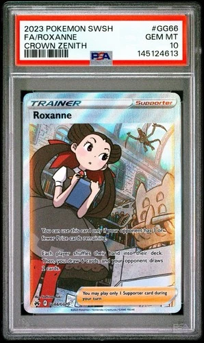 2023 POKEMON SWORD AND SHIELD CROWN ZENITH #GG66 FA/ROXANNE CROWN ZENITH PSA 10