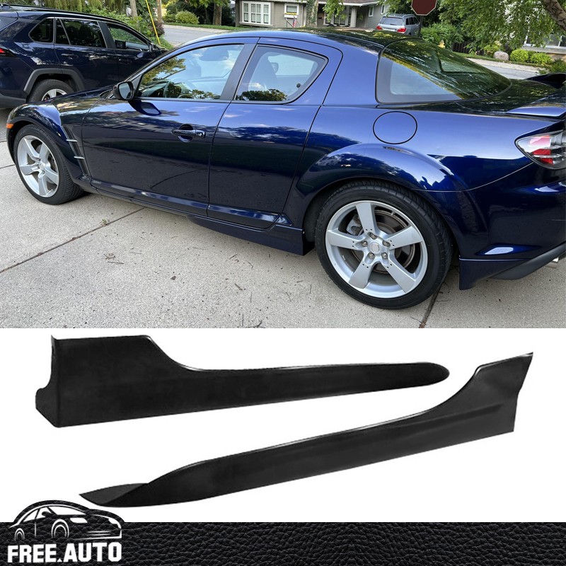 パーツ Mazda RX-8 5mt Fits 04-10 Mazda RX-8 Side Skirt Rocker Panel Extension OE Style