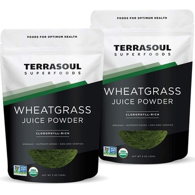 Organic Wheat Grass Juice Powder, 10 Oz (2 Pack) - Grown in Utah, Made from C...