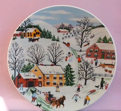 Vintage Josef Kuba Four Seasons Collection (Winter) Volkskunst von Oma Moses 19 cm