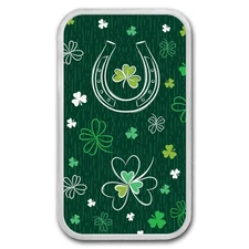 1 oz Ag Colorized Bar - APMEX (St. Patrick’s Day Lucky Horseshoe)