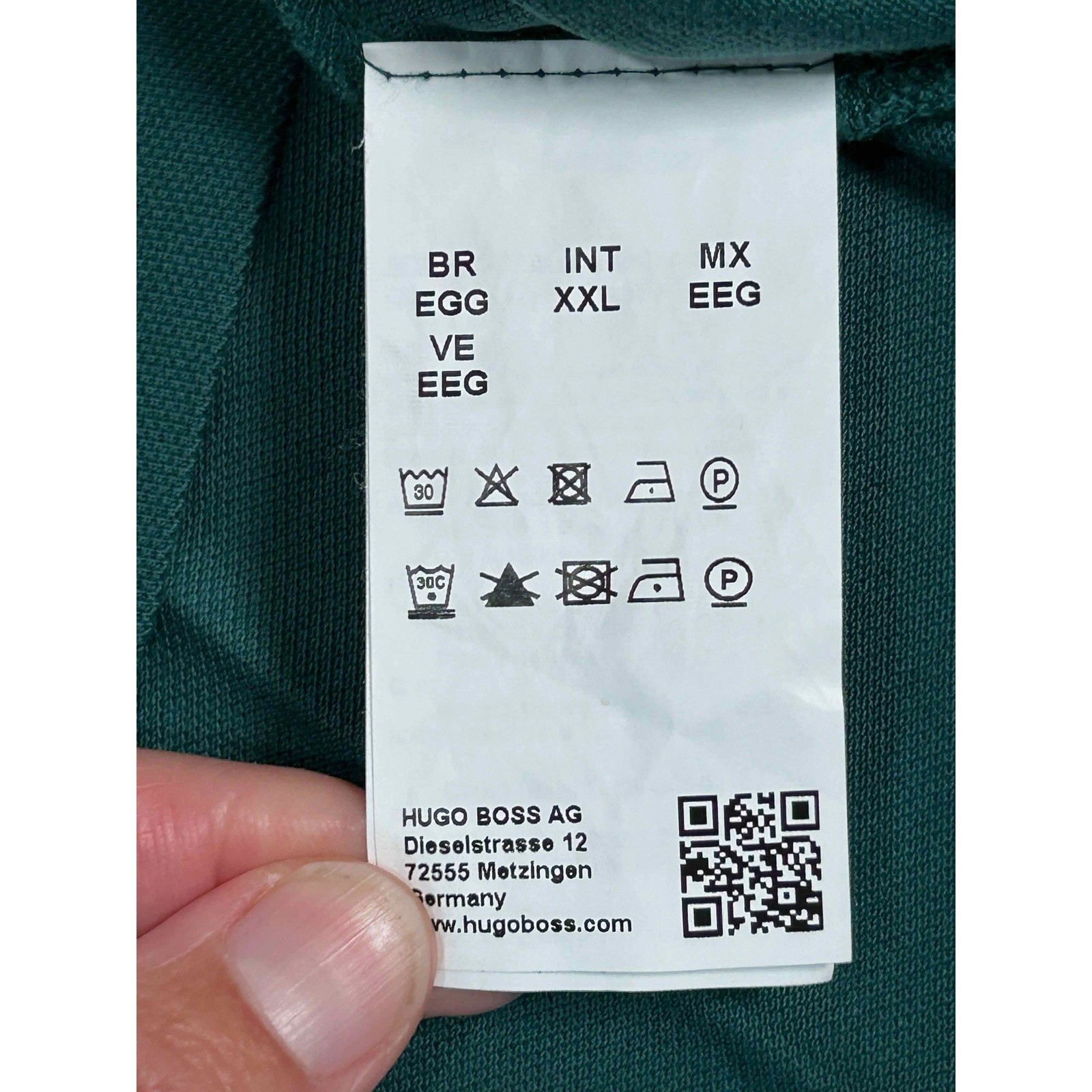 BOSS Hugo Boss XXL Pima Cotton Regular Fit Short Sleeve Green Polo Shirt thumbnail 5