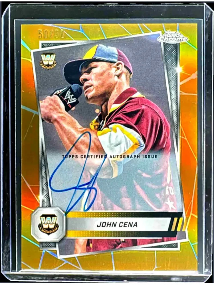 2025 Topps Chrome WWE John Cena Gold Refractor Auto /50