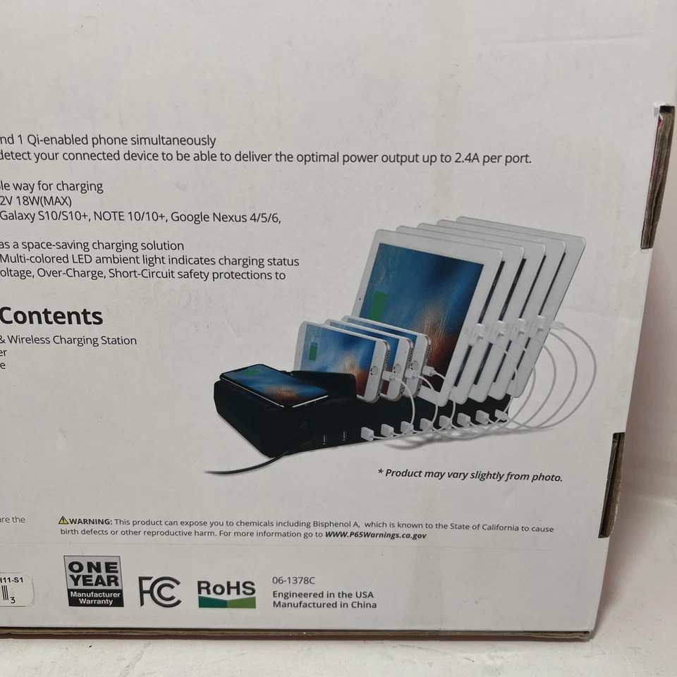 SIIG 10-Port USB-A/C & Wireless Charging Station With Ambient Light Deck - Image 2 of 4