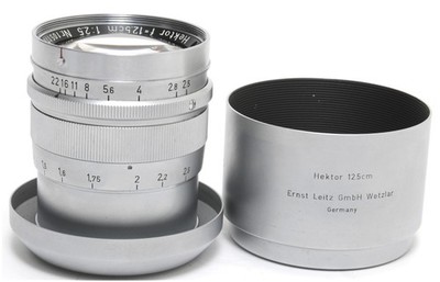 Leica Hektor 12.5cm f/2.5 HIKOO   Wetzlar, Germany Outfit ca.1953. very clean