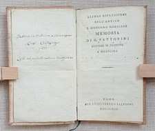 ALCUNE RIFLESSIONI SULL’ANTICO E MODERNO MEDICARE - Fattorini G. - 1813