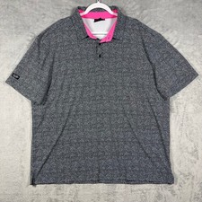 Sunday Swagger Polo Shirt Men 3XL Black White Pink Micro Dot Performance Stretch