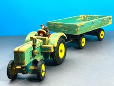 KIENEL Vero DDR Trecker Traktor Schlepper + Anh&auml;nger Holzspielzeug GDR Ostalgie