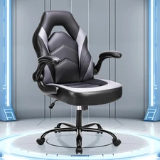 OLIXIS Big and Tall Office Desk Leather Gaming Computer Chair with Adjustable...