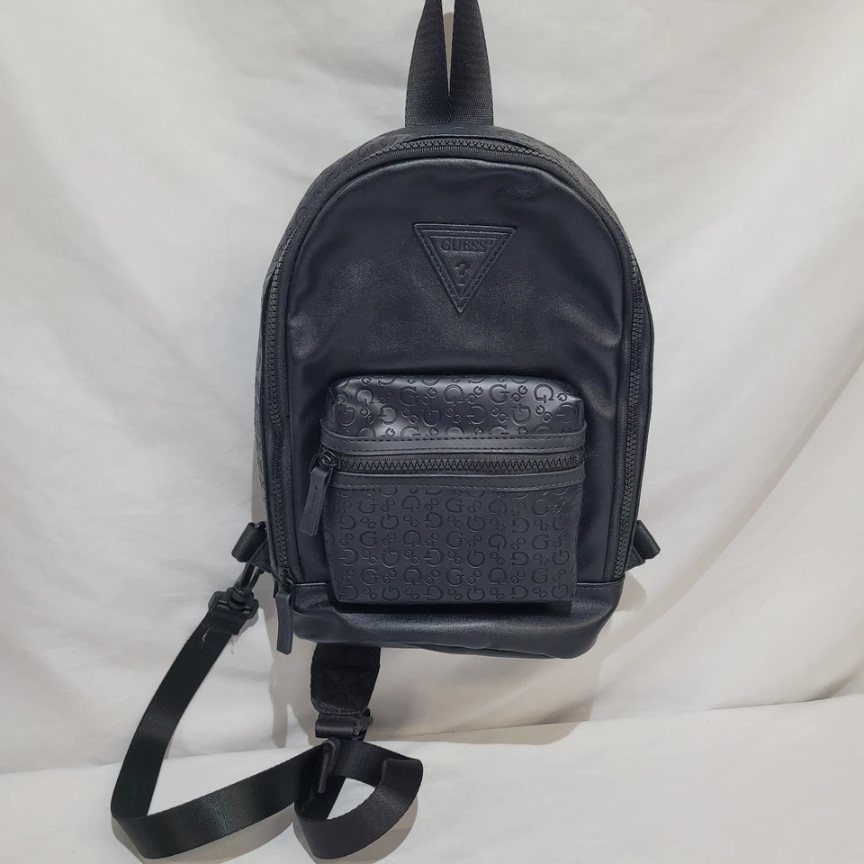 MOCHILA TIRACOLO MASCULINA FEMININA PRETA PALPITE LOGOTIPO PEQUENO INSÍGNIA NOVA - Imagem 4 de 4