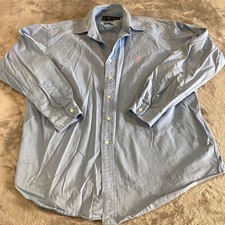 Ralph Lauren Shirt Mens Large Light Blue Blake Long Sleeve Pony Button Down