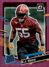 2023 Donruss #400 K.J. Henry Optic Rated Rookie Preview Pink Prizm