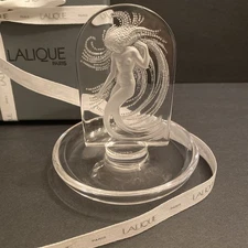 Lalique Crystal Nude Naiad Water Nymph Trinket Ring Dish Sirene Naiade France