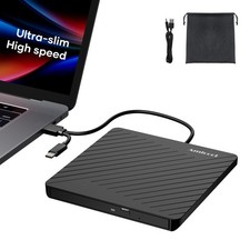 External USB-C USB 3.0 CD/DVD Drive Burner /-RW, Ultra-Slim Portable DVD Pla...