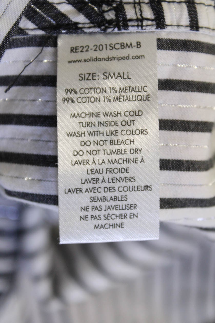 Solid & Striped Womens Button Front Collared Stri… - image 5