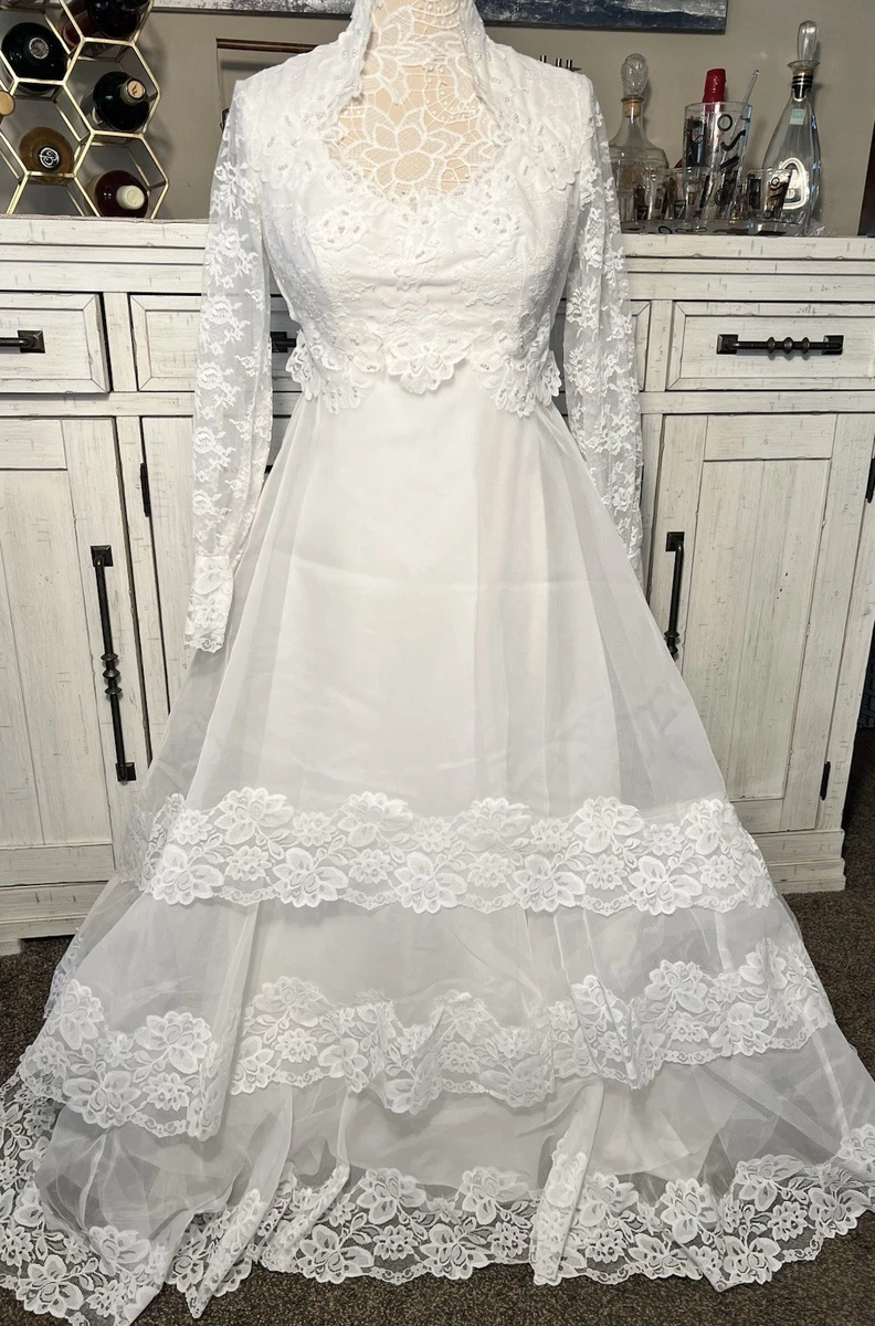 Lace 1970s Vintage Wedding Dresses & Veils for Women for sale | eBay Lace 1970s Vintage Wedding Dresses & Veils for Women for sale | eBay