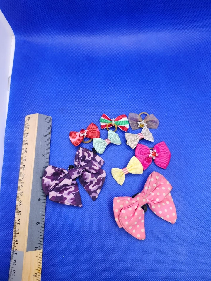 Lote de 9 lazos (pajaritas) de cinta para perros/cachorros boutique. Perros estilo divertido Foto 2 de 3