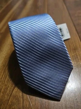 Perry Ellis Portfolio Blue Striped Silk Necktie