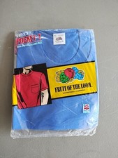 NOS Vtg 1991 Fruit Of The Loom Pocket T Shirt XL Made In USA Blue 100% Cotton