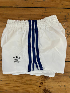 Vintage Adidas Short Hose 80er D4 Weiss Blauestreifen Ungetragen Neu Sprinter