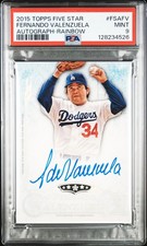 2015 TOPPS FIVE STAR AUTO RAINBOW #FSAFV FERNANDO VALENZUELA 1/25 PSA 9 AUTO