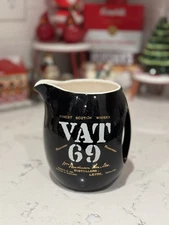Vintage Vat 69 Scotch Whisky Ceramic Promotional Pitcher Made In Scotland