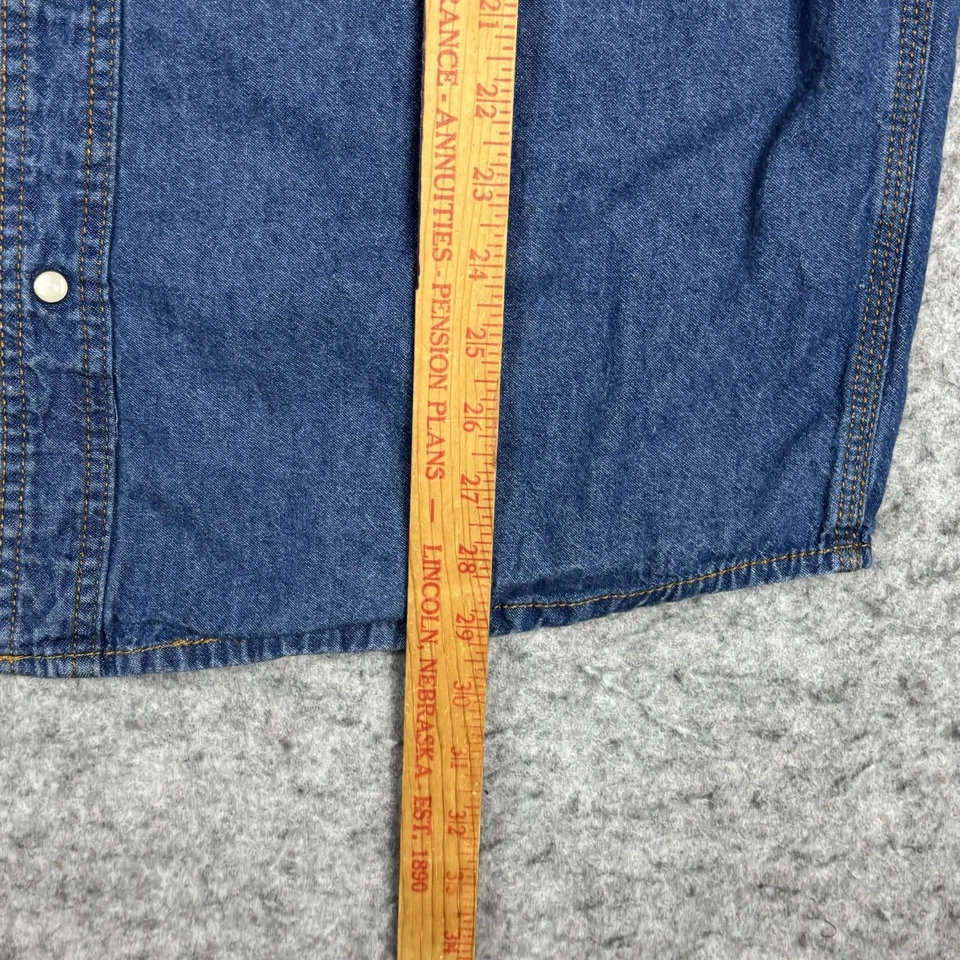 Camisa de mezclilla Key Western Pearl con botones a presión para hombre azul mediano Jean Foto 4 de 4