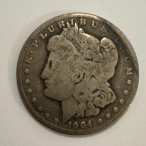 Morgan Silver Dollar 1904 $1 Circulated US Coin 0.9 Fineness