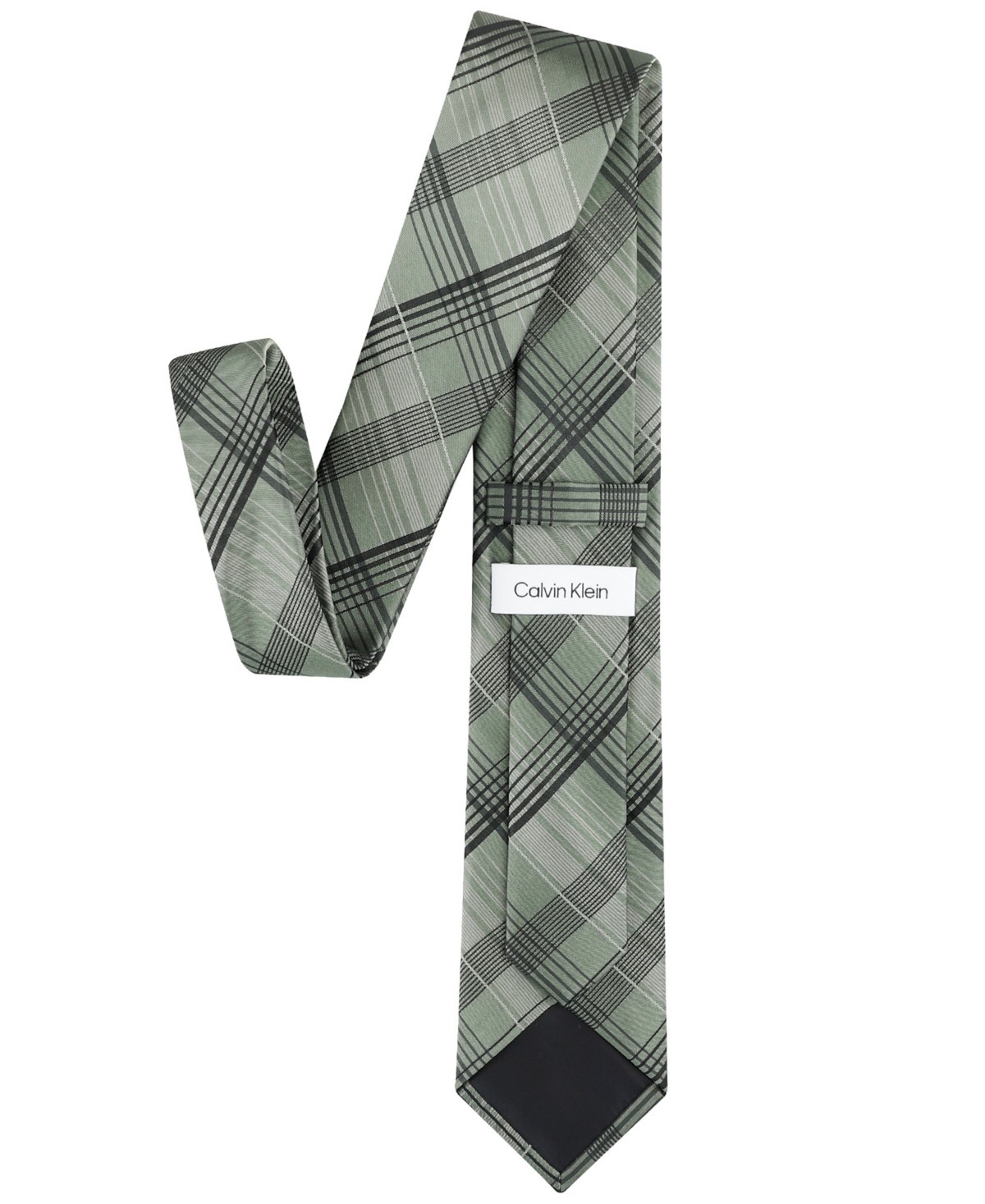 Calvin Klein Men's Yonni Plaid Tie Olive thumbnail 4